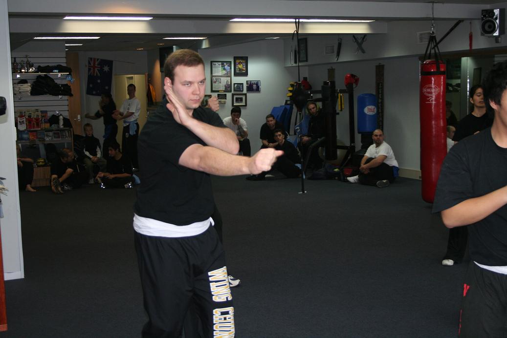 Jason Woodward practising Wing Chun during his early training
