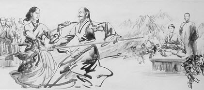 Historic illustration representing the origins of Wing Chun